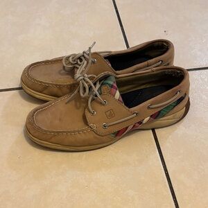 Sperry Tan and Multicolor Boat Shoes